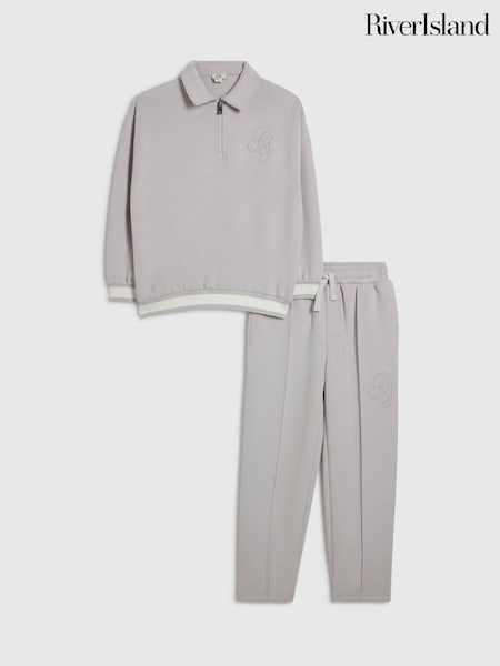 Grey - River Island Rugby Jersey & Joggers Set