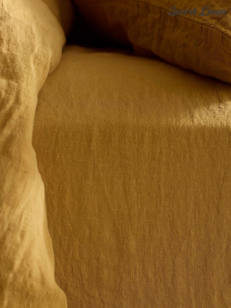 Secret Linen Store 100% Linen Fitted Sheet