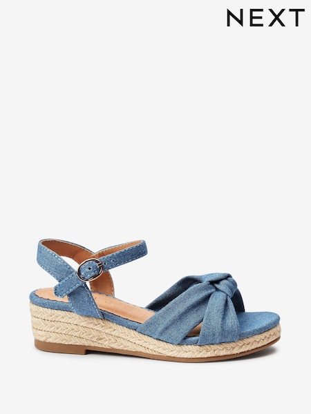Denim Knot Detail Standard Fit (F) Wedge Sandals (212424) | €11 - €14