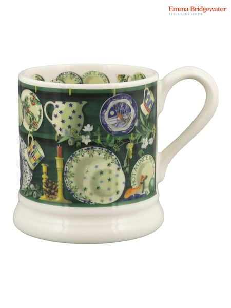 Emma Bridgewater Green Christmas Dresser 1/2 Pint Mug