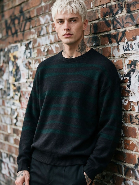 Қара - Regular Religion Track Knit Jumper