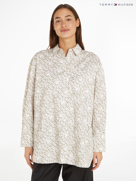 Tommy Hilfiger Abstract Logo Loose Fit White Shirt (212978) | €138