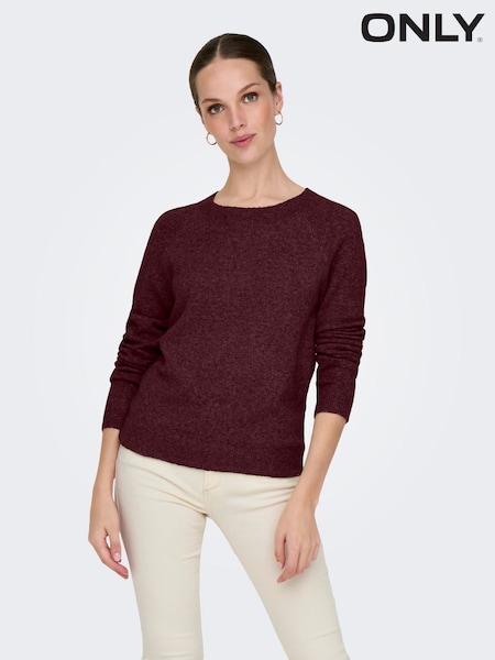 레드 - Only Classic Crew Neck Knitted Jumper