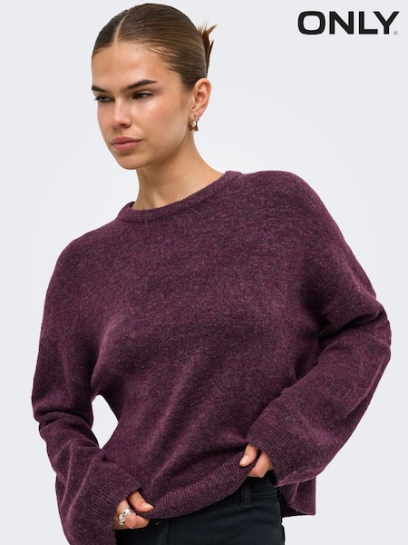 Roșu - Only Long Sleeve Round Neck Knitted Jumper