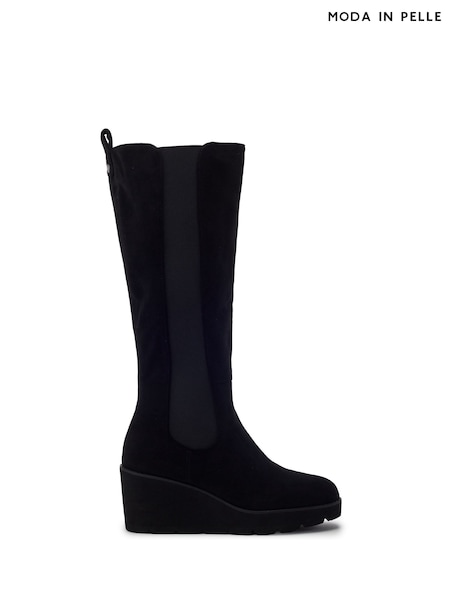 Black - Moda In Pelle Rounia Glitz Rand Stretch Long Wedges