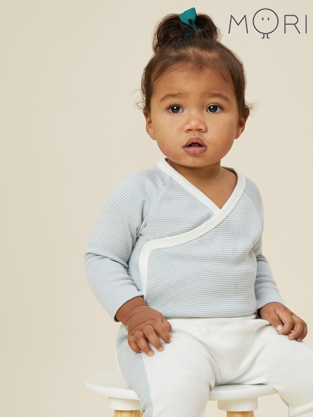 MORI Cotton & Bamboo Long Sleeve Kimono Bodysuit (213311) | €33
