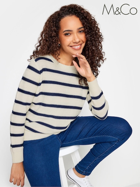 M&Co Navy Blue Stripe Jumper (213321) | €11