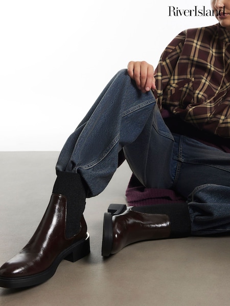 Red - River Island Ankle Boots