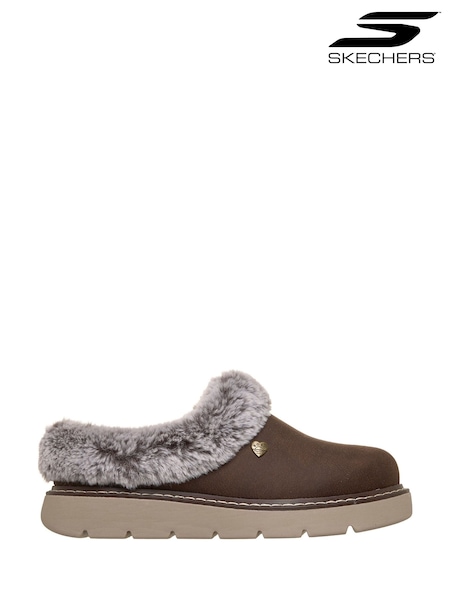 Brown - Skechers Keepsakes Lite Cosy Blend Slippers
