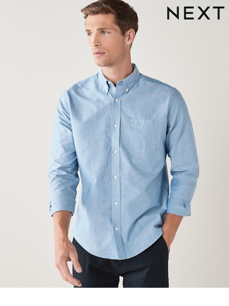 Light Blue Regular Fit Long Sleeve Oxford Shirt (213989) | kr420