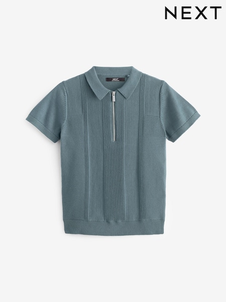 Skrilavec - 100% Cotton Short Sleeve Quarter Zip Polo Shirt (3-16yrs) (214073) | € 12 - € 17