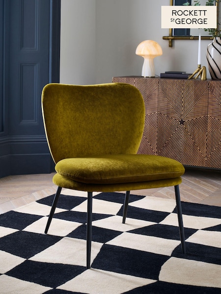 Rockett St George Luxe Needlecord Velvet Vintage Green Perfect Accent Chair (214371) | €251