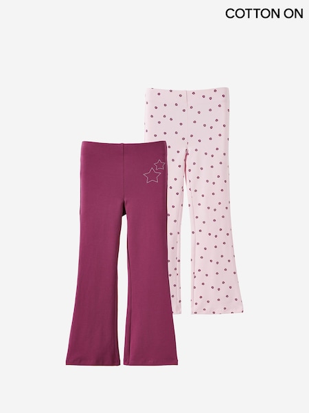 Pink - Cotton On Essential Flare Leggings 2 Pack