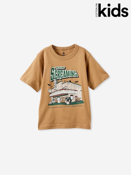 Tan Brown - Cotton On Essentials Graphic Short Sleeve T-shirt