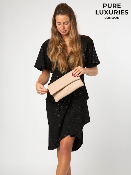 Natural - Pure Luxuries London Audrina Leather Clutch Bag
