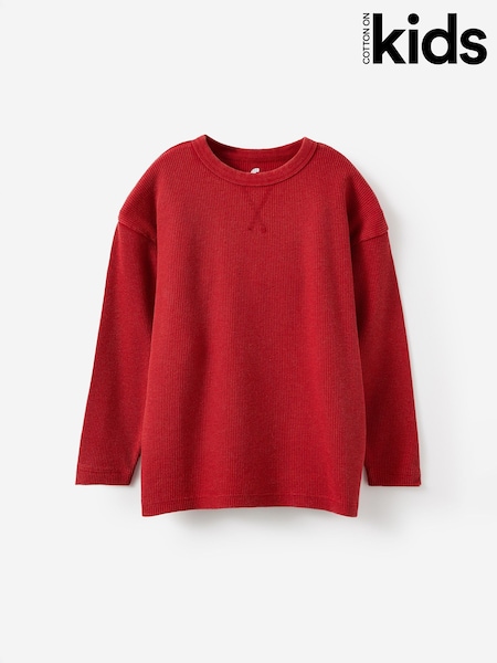 Red - Cotton On Waffle Long Sleeve T-shirt