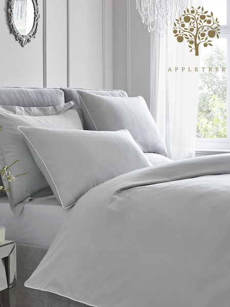 Appletree Grey Piped Edge 100% Cotton Duvet Cover and Pillowcase Set (214809) | €46 - €80