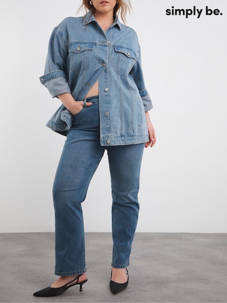 Simply Be Mid Blue 24/7 Straight Leg Jeans (214812) | €21