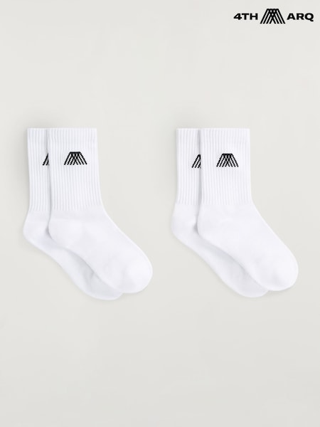 أبيض - 4th Arq Kids Crew Neck Socks 2 Pack