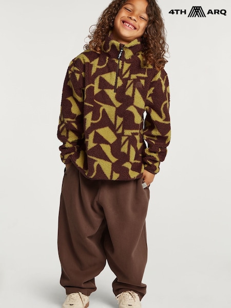 Brown/Green - 4th Arq Kids Half-zip Fleece