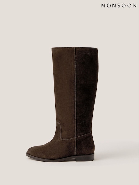 Brown - Monsoon Jean Suede Knee High Boots