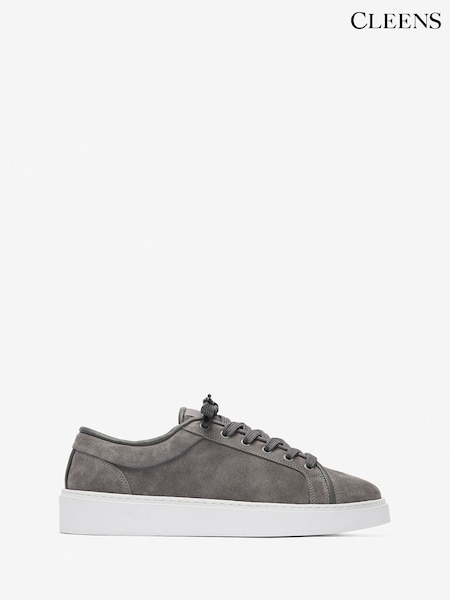 Gris - Regular Cleens Suede Eton Trainers