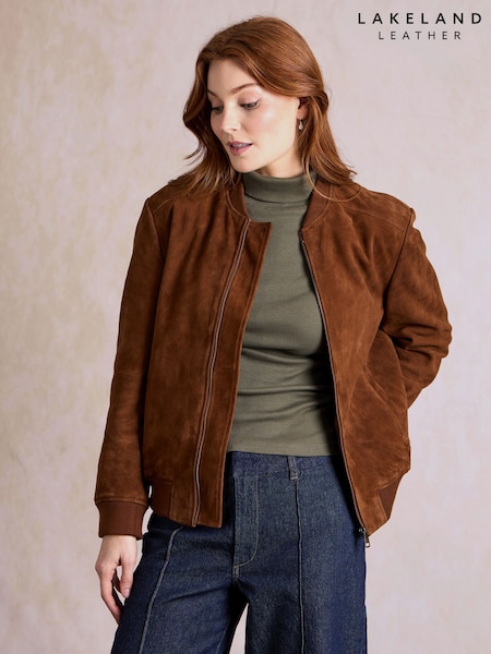 Brązowy - Zamszowa kurtka Lakeland Leather Belle
