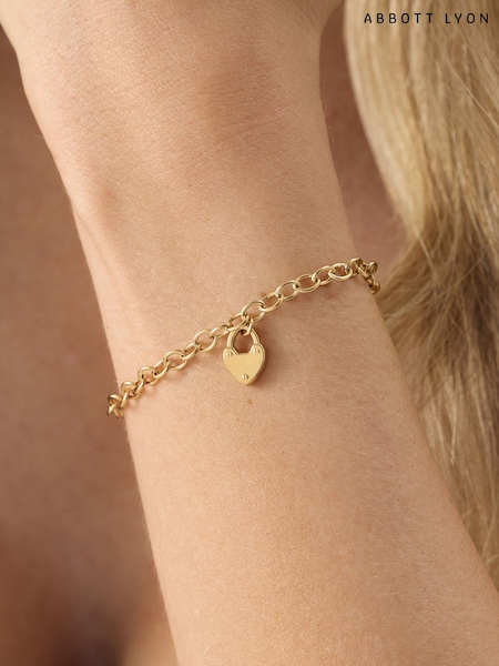 Gold - Abbott Lyon Love Locks Charm 14ct Gold Plated Bracelet