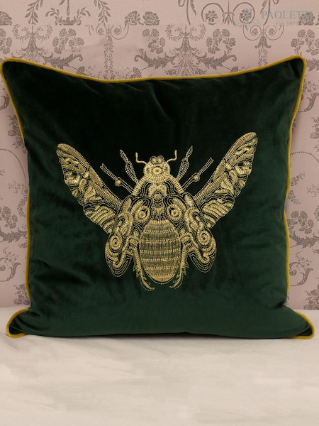 Riva Paoletti Emerald Green Cerana Velvet Polyester Filled Cushion (215965) | AED116