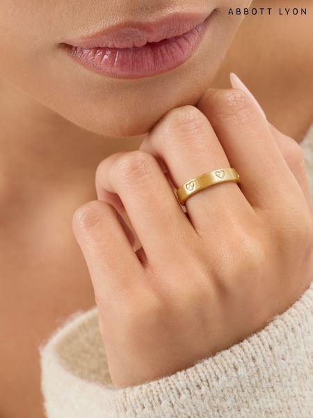 Gold - Abbott Lyon Crystal Heart 18ct Plated Ring
