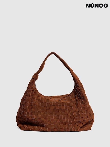 Brown - Núnoo Maxi Dandy Braided Suede Cacao Bag