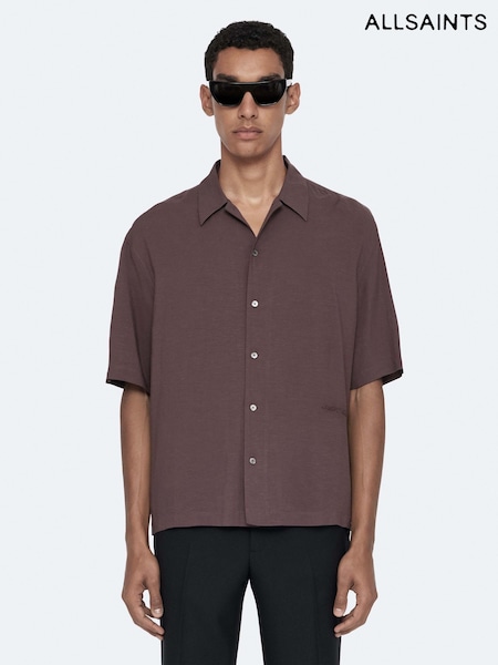 Фіолетовий - Regular Allsaints Archer Short Sleeve Shirt