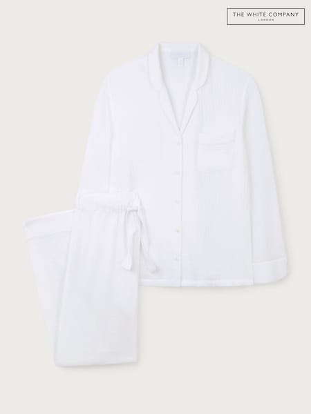 White - The White Company Double Cotton Stitch Detail Pyjamas Set