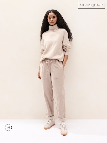Cream - The White Company Relaxed Cord Joggers