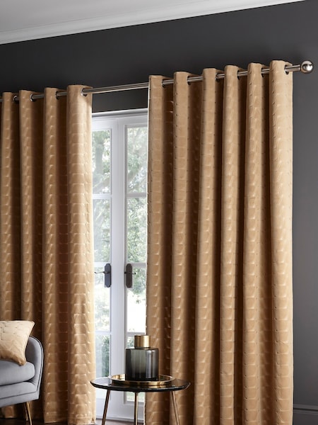 Studio G Ochre Yellow Lucca Eyelet Curtains (216415) | €66 - €102