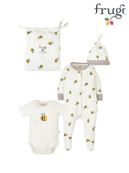 Frugi Cream Buzzy Bee 3 Piece Gift Set (216435) | €40