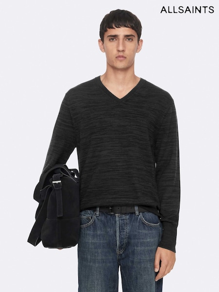 Green - Regular Allsaints Beton V-neck Jumper