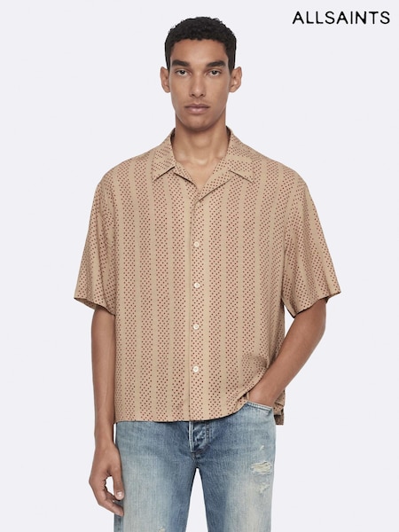 טבעי - Regular Allsaints Quasar Short Sleeve Shirt