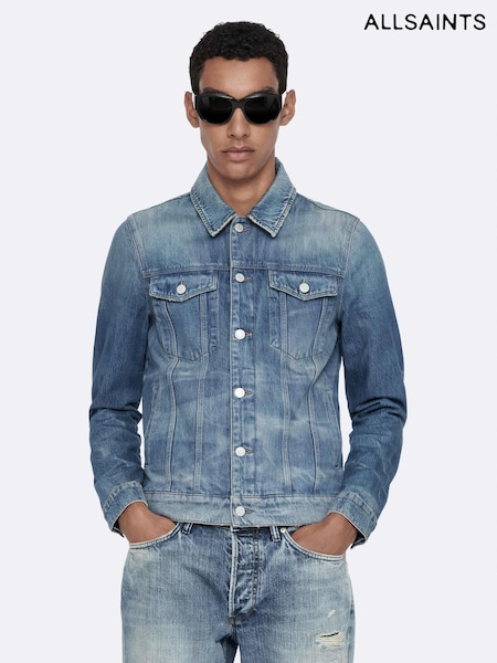 Blue - Regular Allsaints Fitted Trucker Jacket