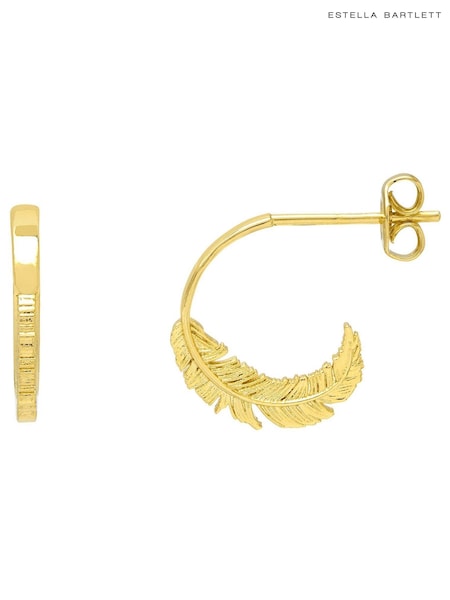 Estella Bartlett Gold Tone Feather Hoops (216641) | €11