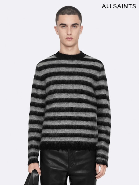 Black - Regular Allsaints Harry Crew Neck Jumper