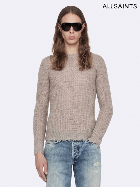 Grey - Regular Allsaints Parx Crew Neck Jumper