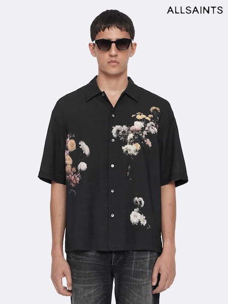 Melns - Regular Allsaints Fleur Saint Short Sleeve Shirt