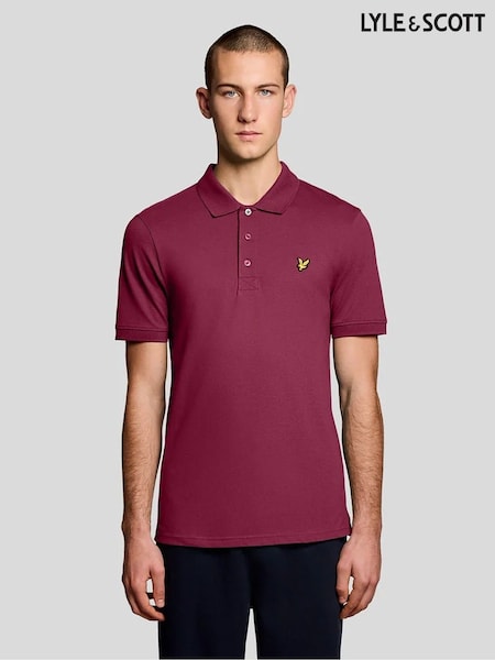 Roșu vișiniu - Regular Lyle & Scott Plain Polo Shirt