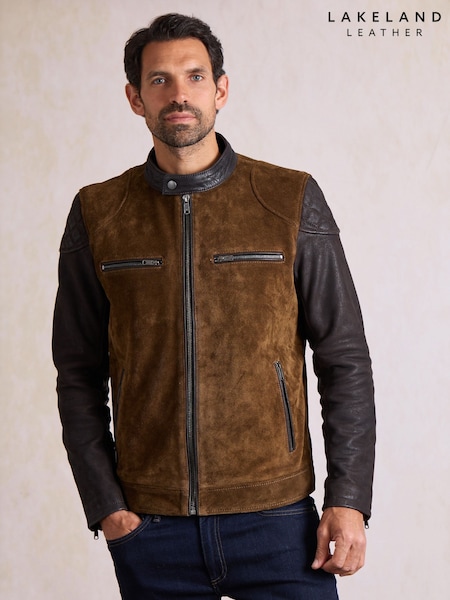Brown - Regular Lakeland Leather Stoneybrow Biker Jacket