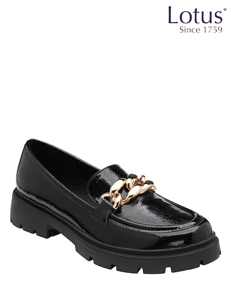 Lotus Black Patent Loafers (217231) | €0