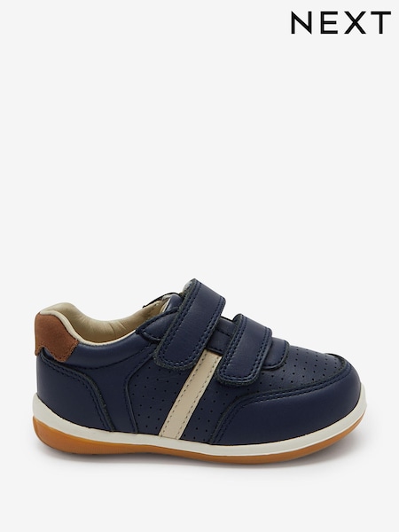 Темно-синий - Touch Fastening Leather First Walker Baby Shoes (217291) | €12