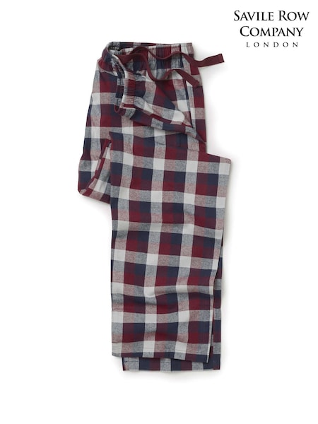 Rouge - Regular Savile Row Company Brushed Cotton Twill Check Pyjama Bottoms