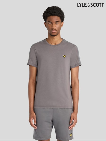 Grey - Regular Lyle & Scott Jacquard Tape T-shirt