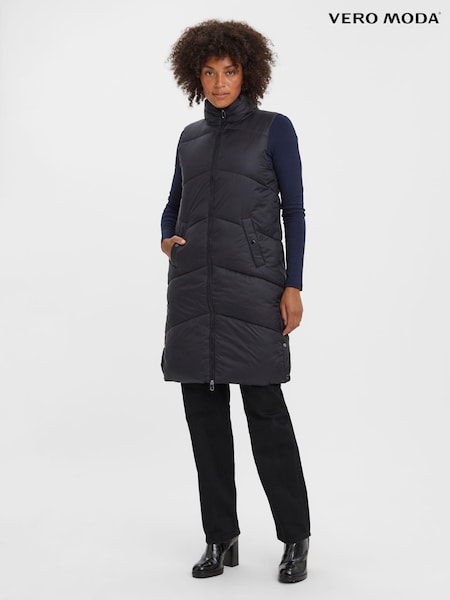 VERO MODA Black Padded Longline Gilet (217852) | €27